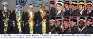 President of Pakistan giving away degrees to PhD Scholars